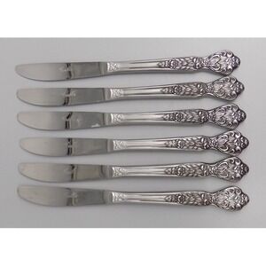 6 MSI Versailles Dinner Knives Stainless Japan Discontinued 8 7/8 Inch Solid